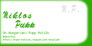 miklos pupp business card