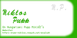 miklos pupp business card